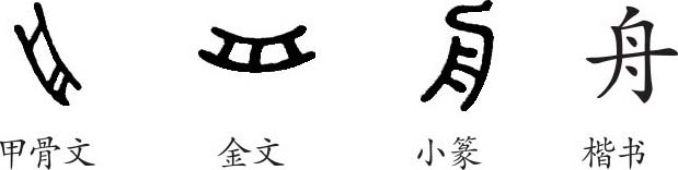 《舟》字义《舟》字的字形演变,小篆隶书楷书写法《舟》