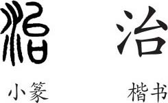 《治》字義,《治》字的字形演變,小篆隸書楷書寫法《治》