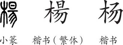 《杨》字义《杨》字的字形演变,小篆隶书楷书写法《杨 说文解字